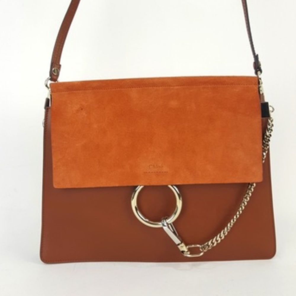 Chloe Tobacco Brown Leather Suede Shoulder Bag Handbag - Picture 2 of 10